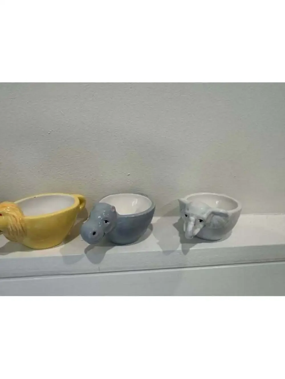 Dept 56 Set of 4 Ceramic Safari Animal teacups or Egg Cups